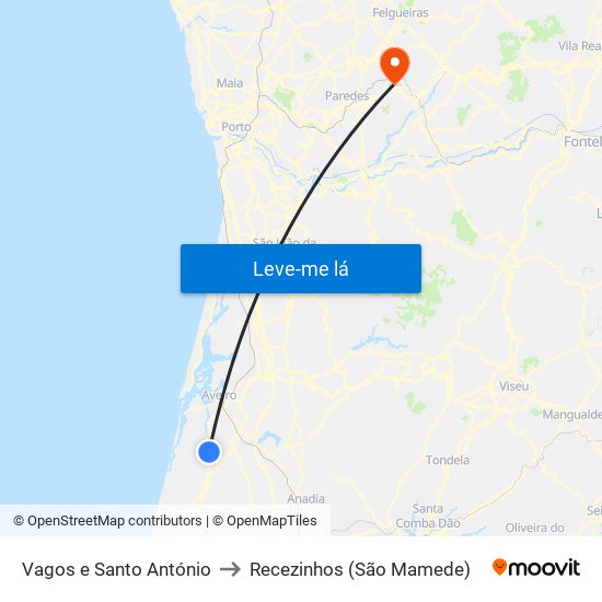 Vagos e Santo António to Recezinhos (São Mamede) map