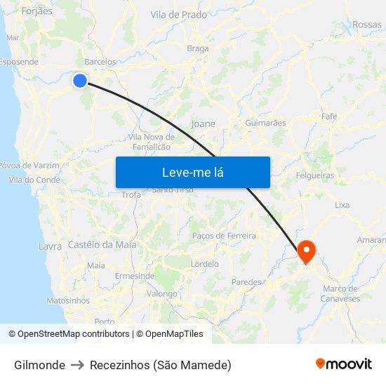 Gilmonde to Recezinhos (São Mamede) map