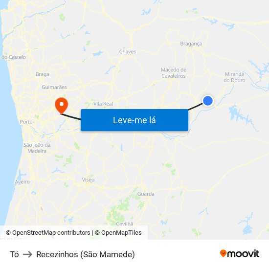 Tó to Recezinhos (São Mamede) map