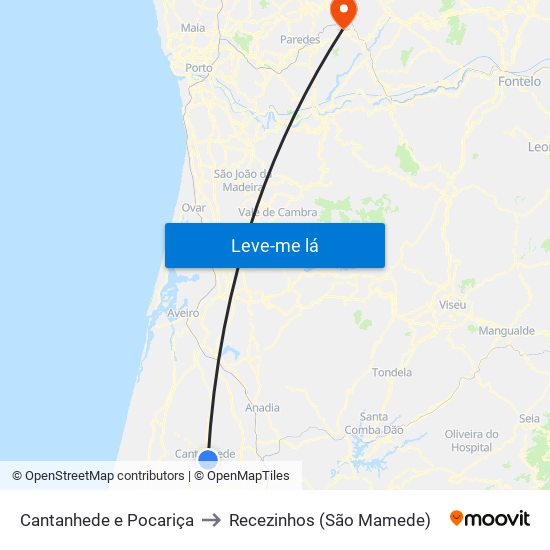 Cantanhede e Pocariça to Recezinhos (São Mamede) map