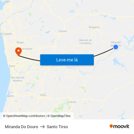 Miranda Do Douro to Santo Tirso map