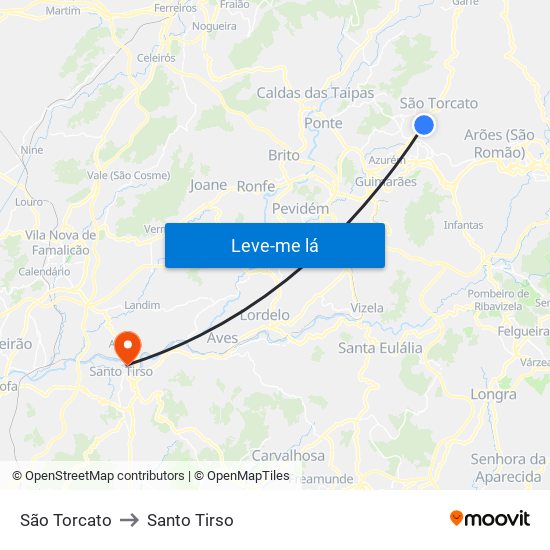 São Torcato to Santo Tirso map