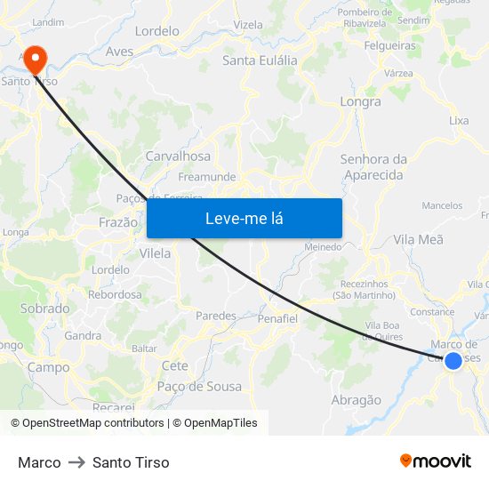 Marco to Santo Tirso map