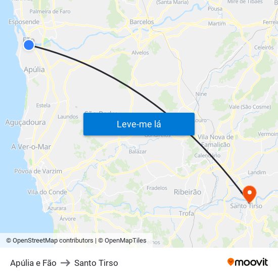 Apúlia e Fão to Santo Tirso map