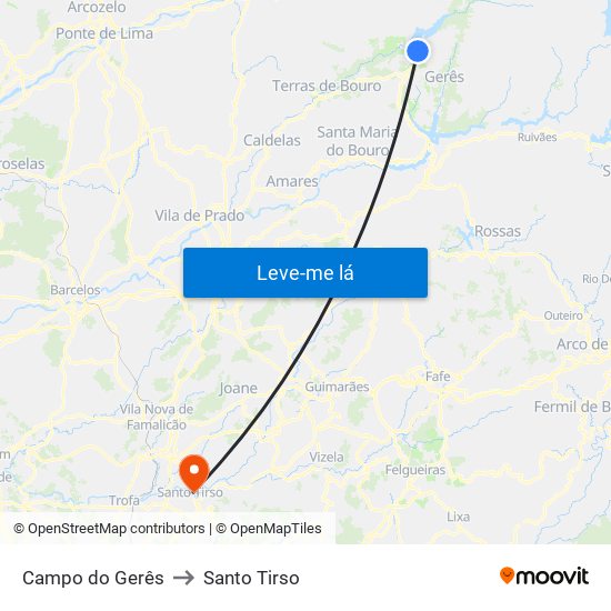 Campo do Gerês to Santo Tirso map