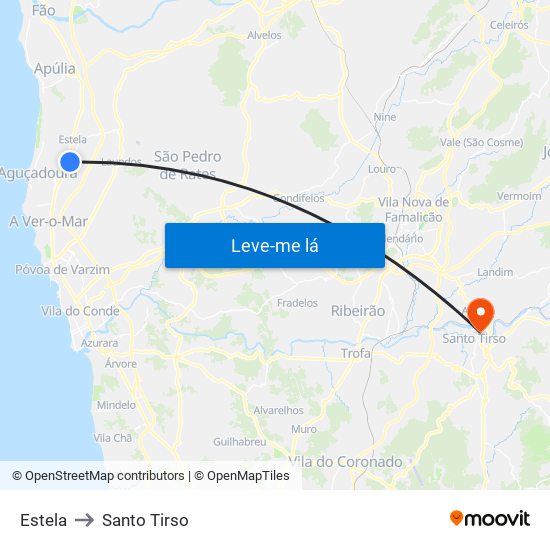 Estela to Santo Tirso map