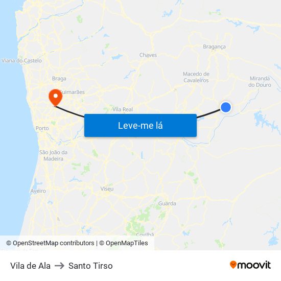 Vila de Ala to Santo Tirso map
