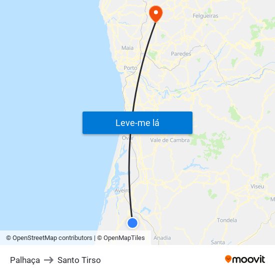 Palhaça to Santo Tirso map