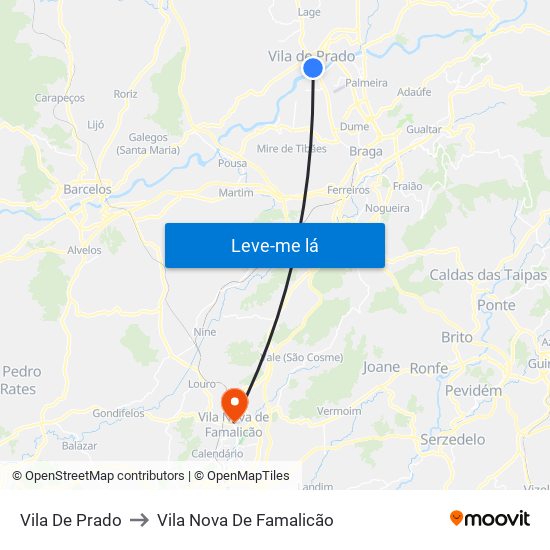Vila De Prado to Vila Nova De Famalicão map