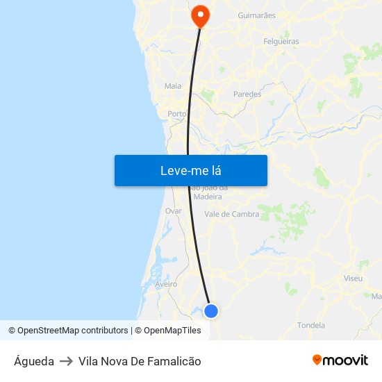 Águeda to Vila Nova De Famalicão map