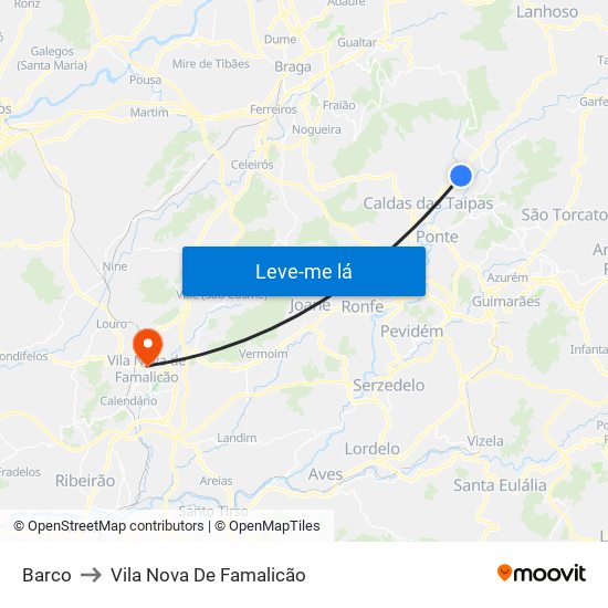 Barco to Vila Nova De Famalicão map