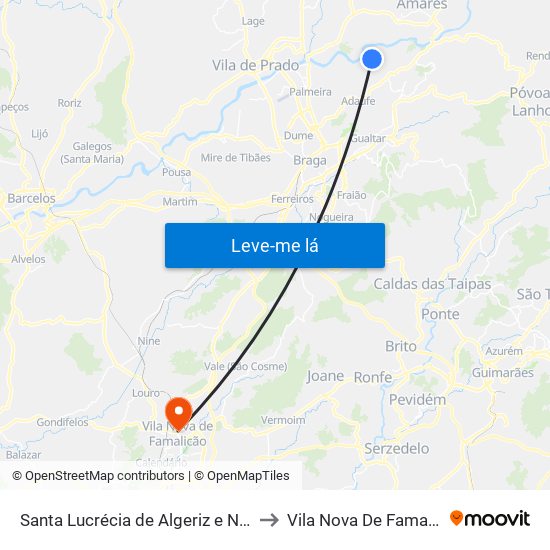 Santa Lucrécia de Algeriz e Navarra to Vila Nova De Famalicão map