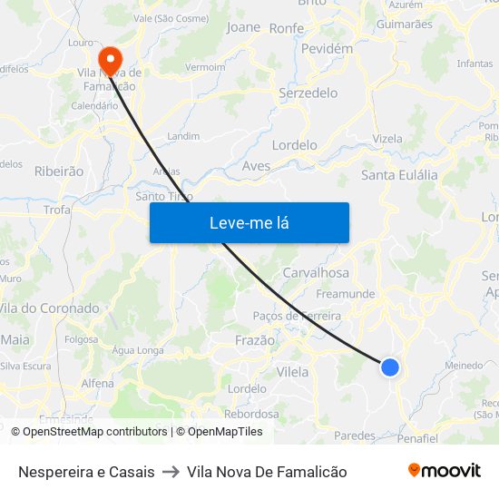 Nespereira e Casais to Vila Nova De Famalicão map
