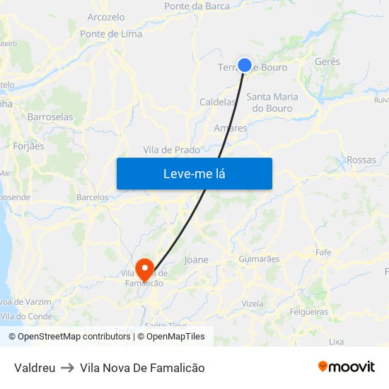 Valdreu to Vila Nova De Famalicão map