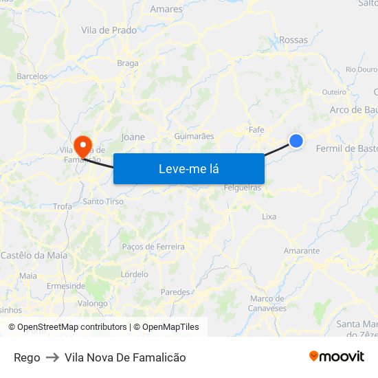 Rego to Vila Nova De Famalicão map