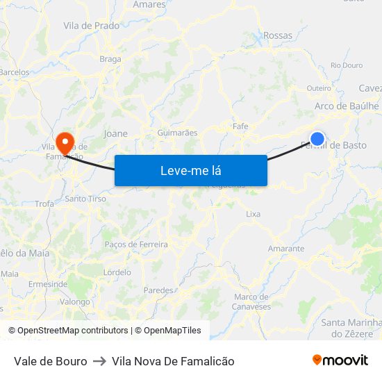 Vale de Bouro to Vila Nova De Famalicão map
