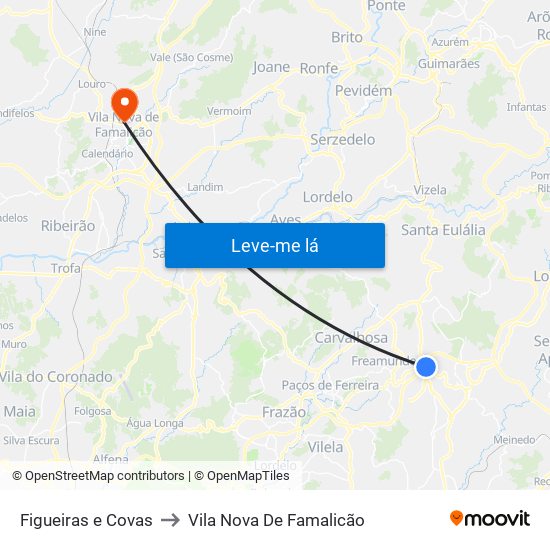 Figueiras e Covas to Vila Nova De Famalicão map