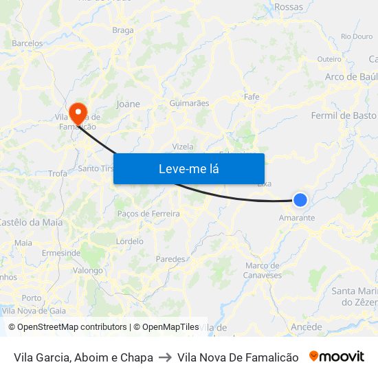 Vila Garcia, Aboim e Chapa to Vila Nova De Famalicão map