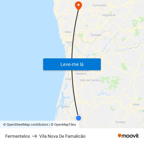 Fermentelos to Vila Nova De Famalicão map