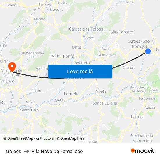 Golães to Vila Nova De Famalicão map