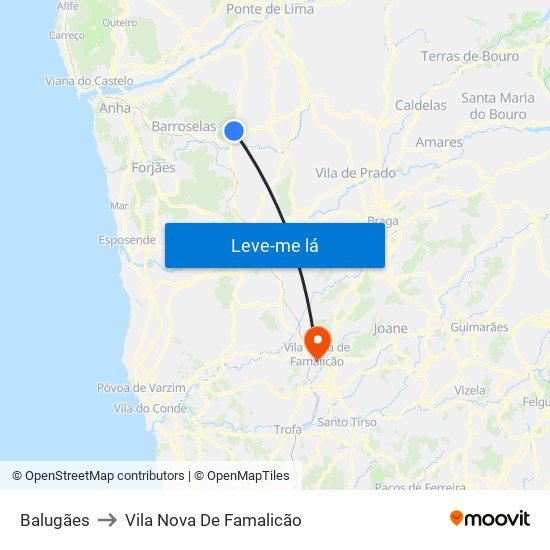 Balugães to Vila Nova De Famalicão map