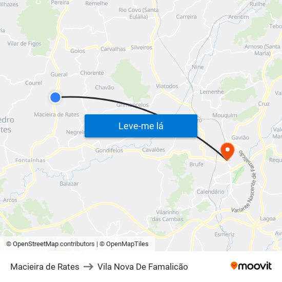 Macieira de Rates to Vila Nova De Famalicão map