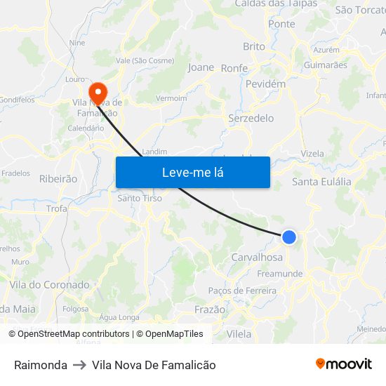 Raimonda to Vila Nova De Famalicão map