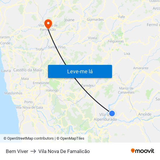 Bem Viver to Vila Nova De Famalicão map