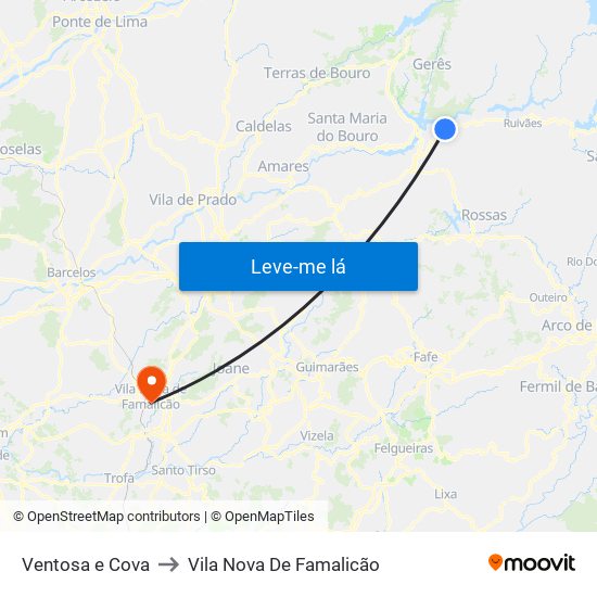 Ventosa e Cova to Vila Nova De Famalicão map