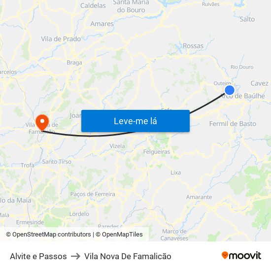 Alvite e Passos to Vila Nova De Famalicão map