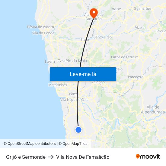 Grijó e Sermonde to Vila Nova De Famalicão map