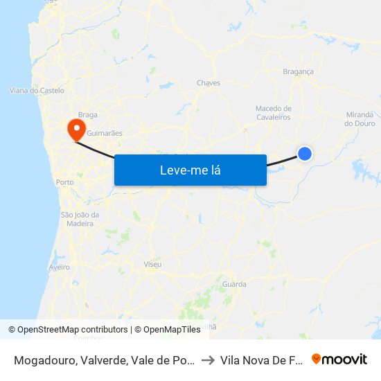 Mogadouro, Valverde, Vale de Porco e Vilar de Rei to Vila Nova De Famalicão map