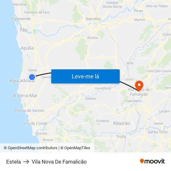 Estela to Vila Nova De Famalicão map