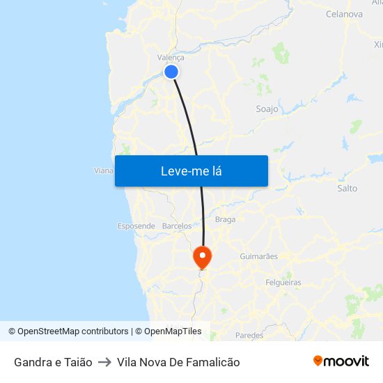 Gandra e Taião to Vila Nova De Famalicão map