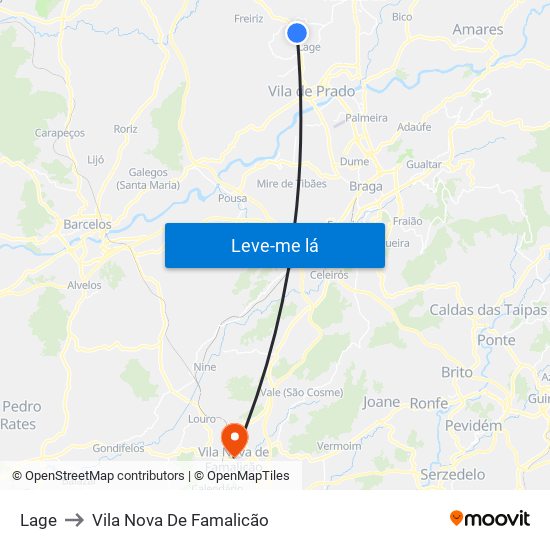 Lage to Vila Nova De Famalicão map