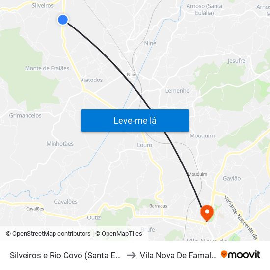 Silveiros e Rio Covo (Santa Eulália) to Vila Nova De Famalicão map
