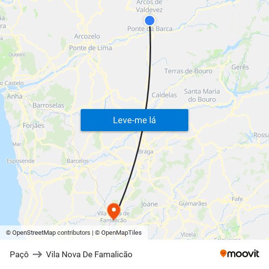 Paçô to Vila Nova De Famalicão map