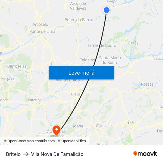 Britelo to Vila Nova De Famalicão map