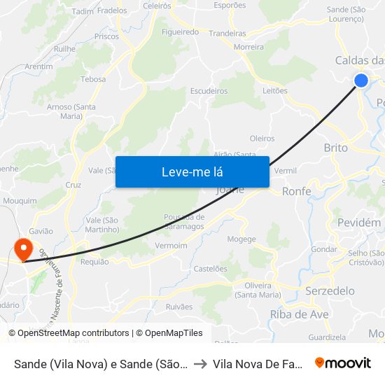 Sande (Vila Nova) e Sande (São Clemente) to Vila Nova De Famalicão map