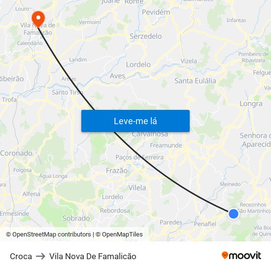 Croca to Vila Nova De Famalicão map