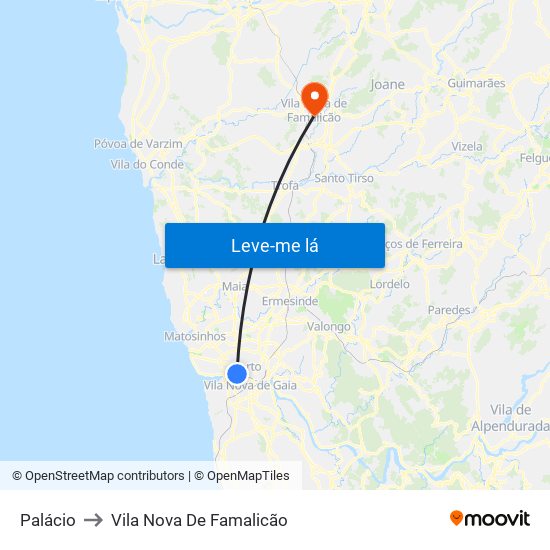 Palácio to Vila Nova De Famalicão map