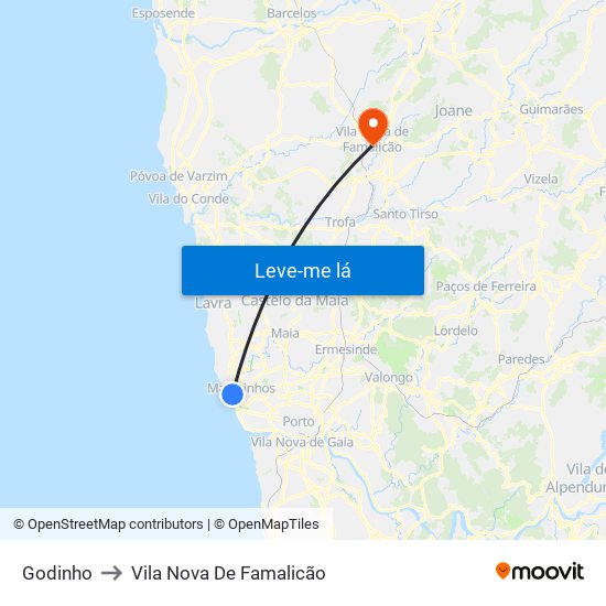 Godinho to Vila Nova De Famalicão map