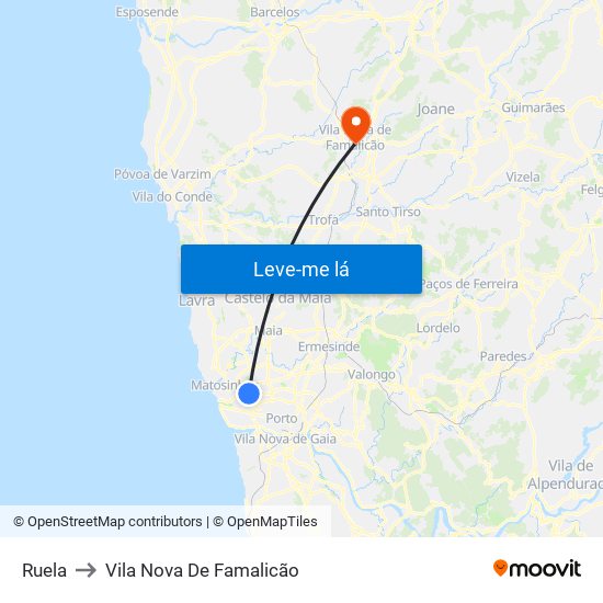 Ruela to Vila Nova De Famalicão map