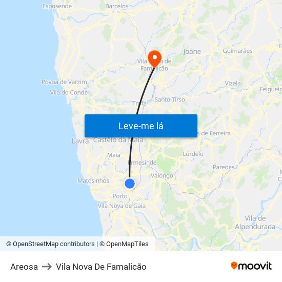 Areosa to Vila Nova De Famalicão map
