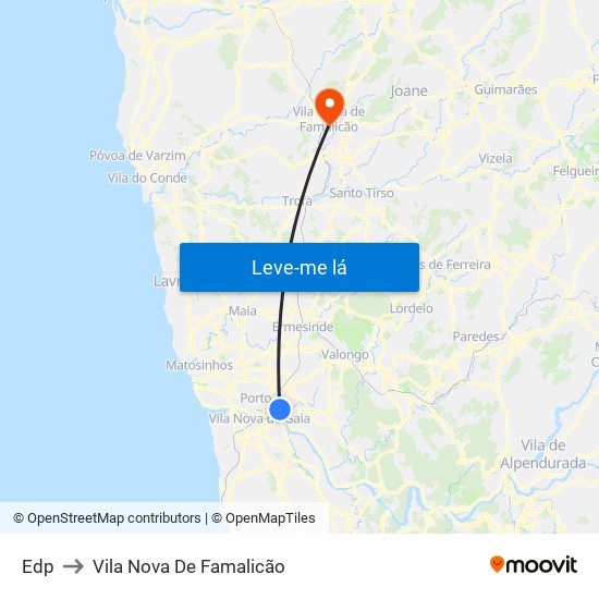 Edp to Vila Nova De Famalicão map