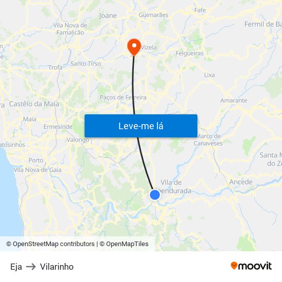 Eja to Vilarinho map