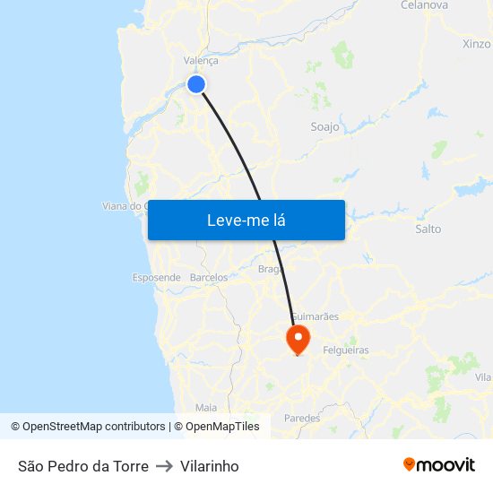 São Pedro da Torre to Vilarinho map