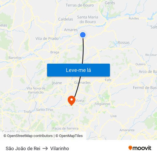 São João de Rei to Vilarinho map