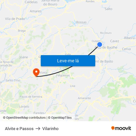 Alvite e Passos to Vilarinho map