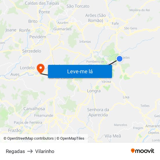 Regadas to Vilarinho map